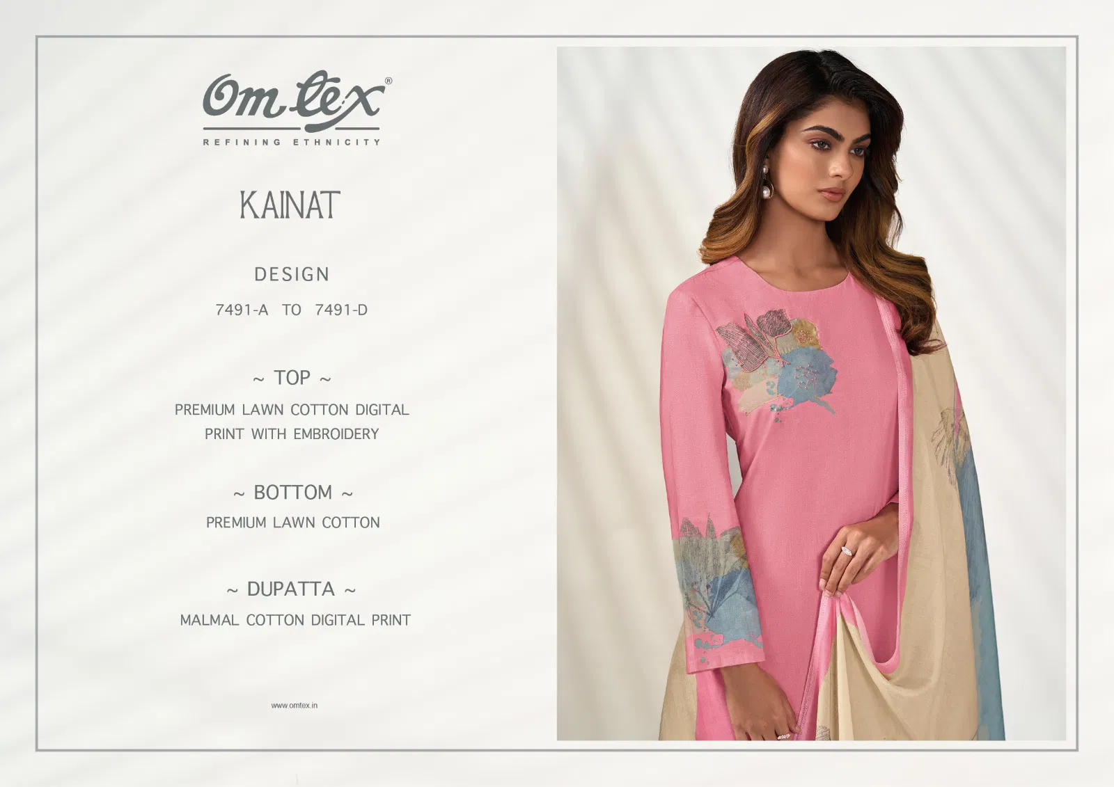 Kainaat By Omtex Lawn Cotton Printed Dress Material Wholesale Online
